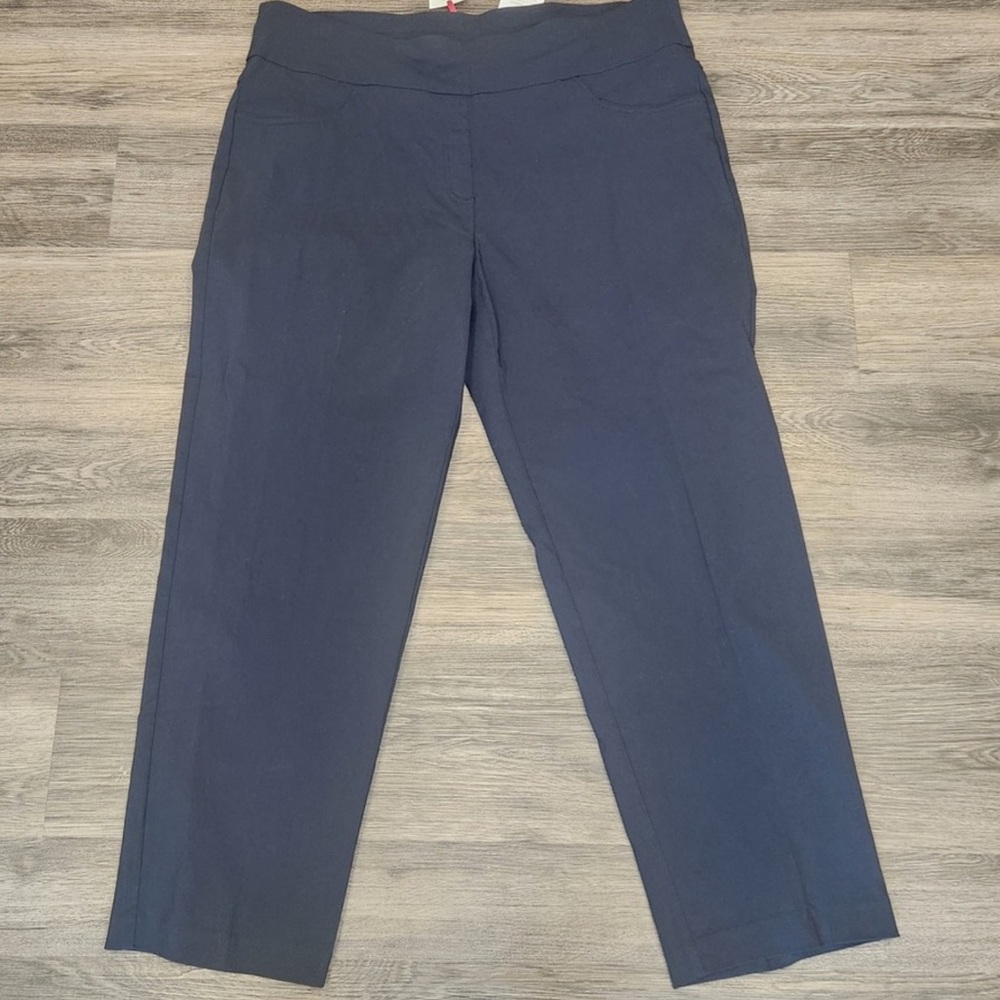 Ruby Rd pull on Navy ankle pants w/back pockets. Size 12